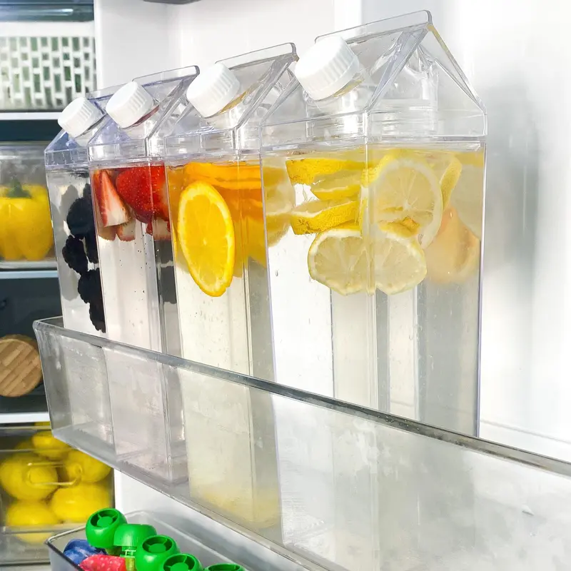 1-Litre Clear Reusable Drink Container With Leak-Proof Lid 1
