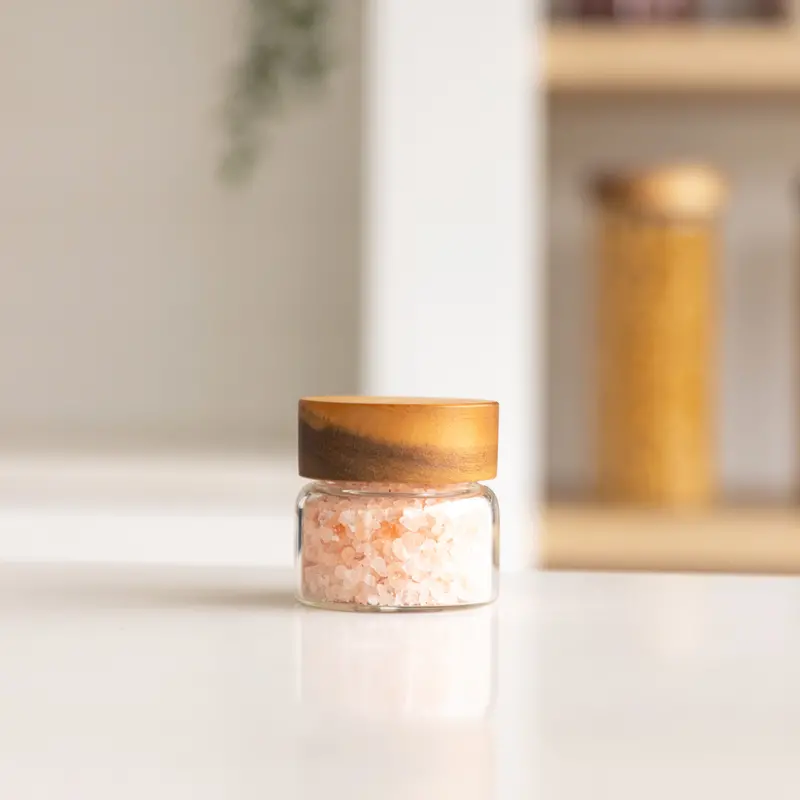 100Ml Acacia Wood-Capped Glass Jar – Petite Pantry Organizer 1