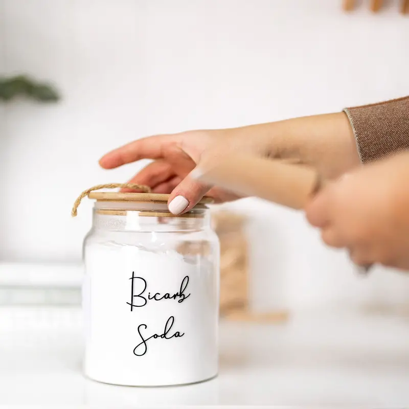 1L Glass Jar With Natural Bamboo & Twine Closure 1