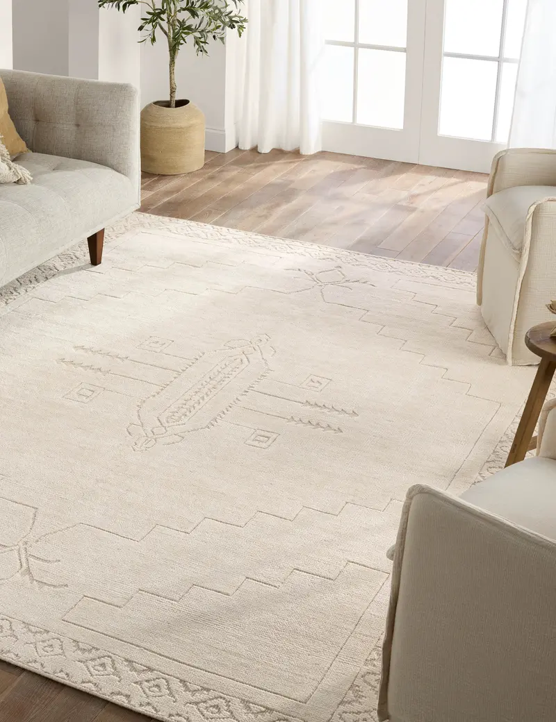 Ansa Wool-Blend Hand-Knotted Moroccan-Style Rug 1