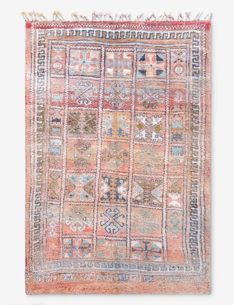 Antique Moroccan Flatweave Rug – Geometric Motifs, 5'4" X 8'1" 1
