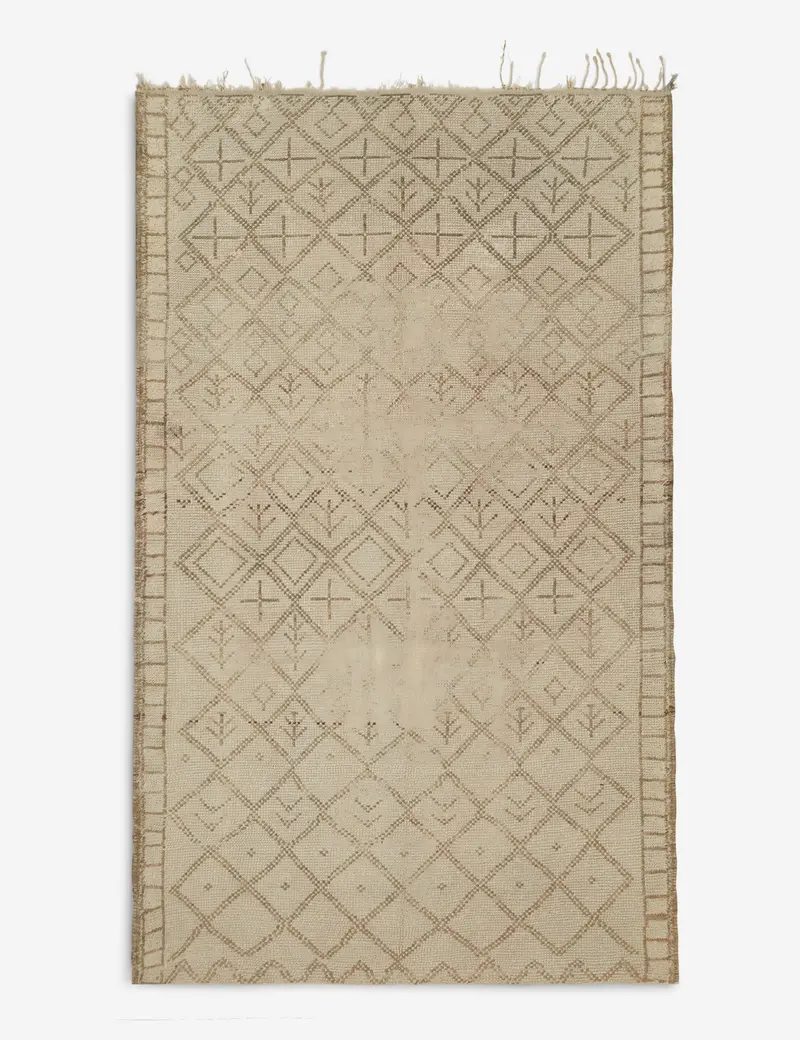 Antique Moroccan Wool Runner Rug, Hand-Knotted, 5'5" X 9'5", Design No. 16 1