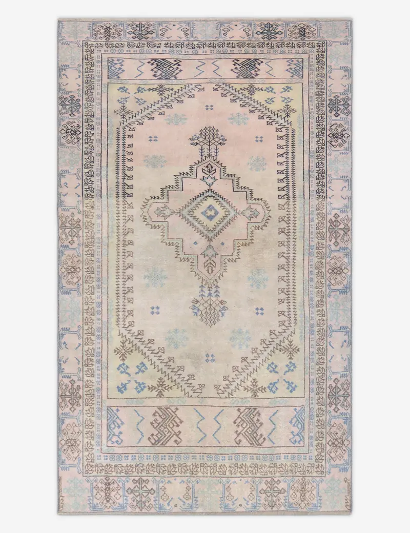 Antique-Style Turkish Wool Rug, Hand-Knotted, 4'5" X 7'8", Rug No. 423 1