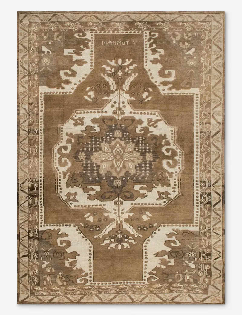Antique Turkish Wool Area Rug, Hand-Knotted, 7'11" X 9'7", No. 560 1