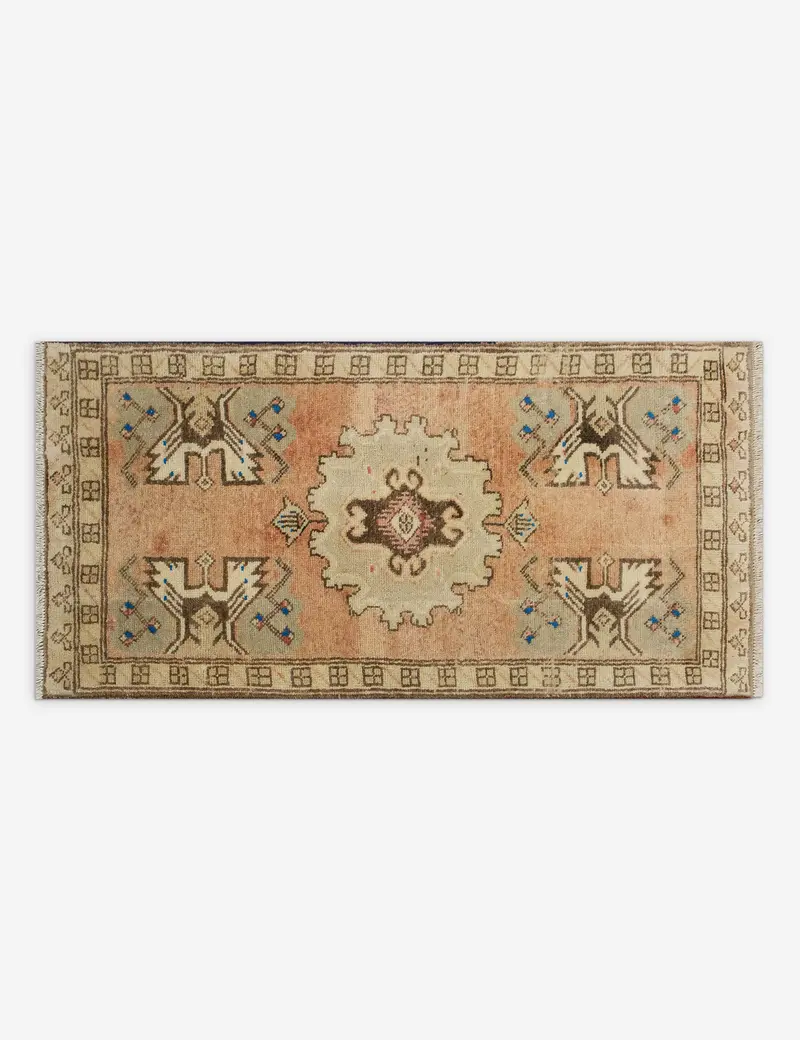 Antique Turkish Wool Mini Rug, Hand-Knotted, 1'6" X 3'4", No. 320 1