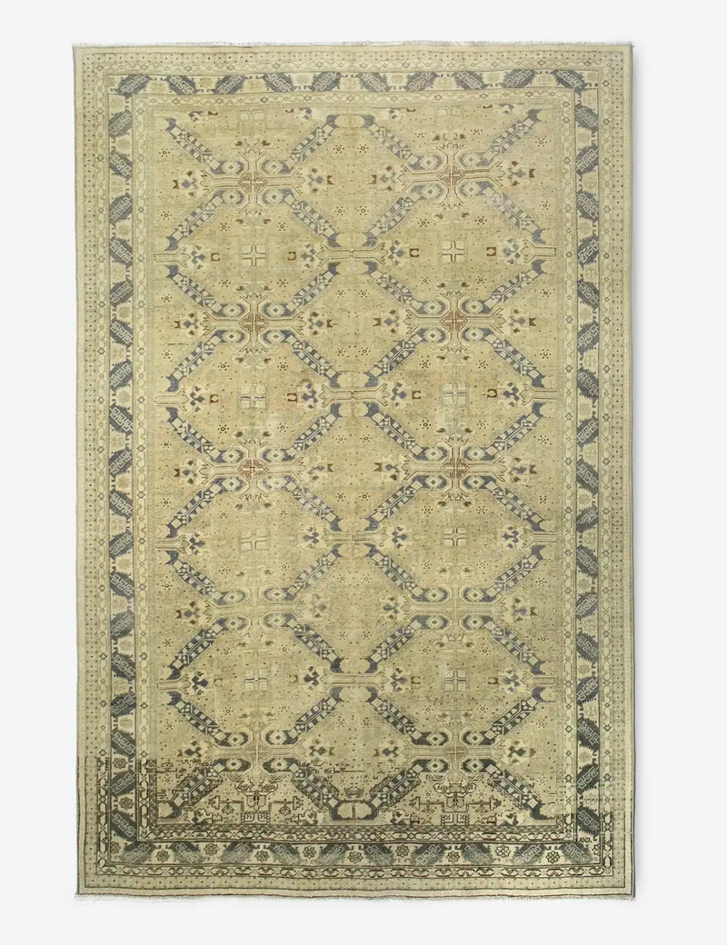 Artisan Turkish Wool Area Rug – Hand-Knotted, 6'5" X 9'5", Rug No. 382 1