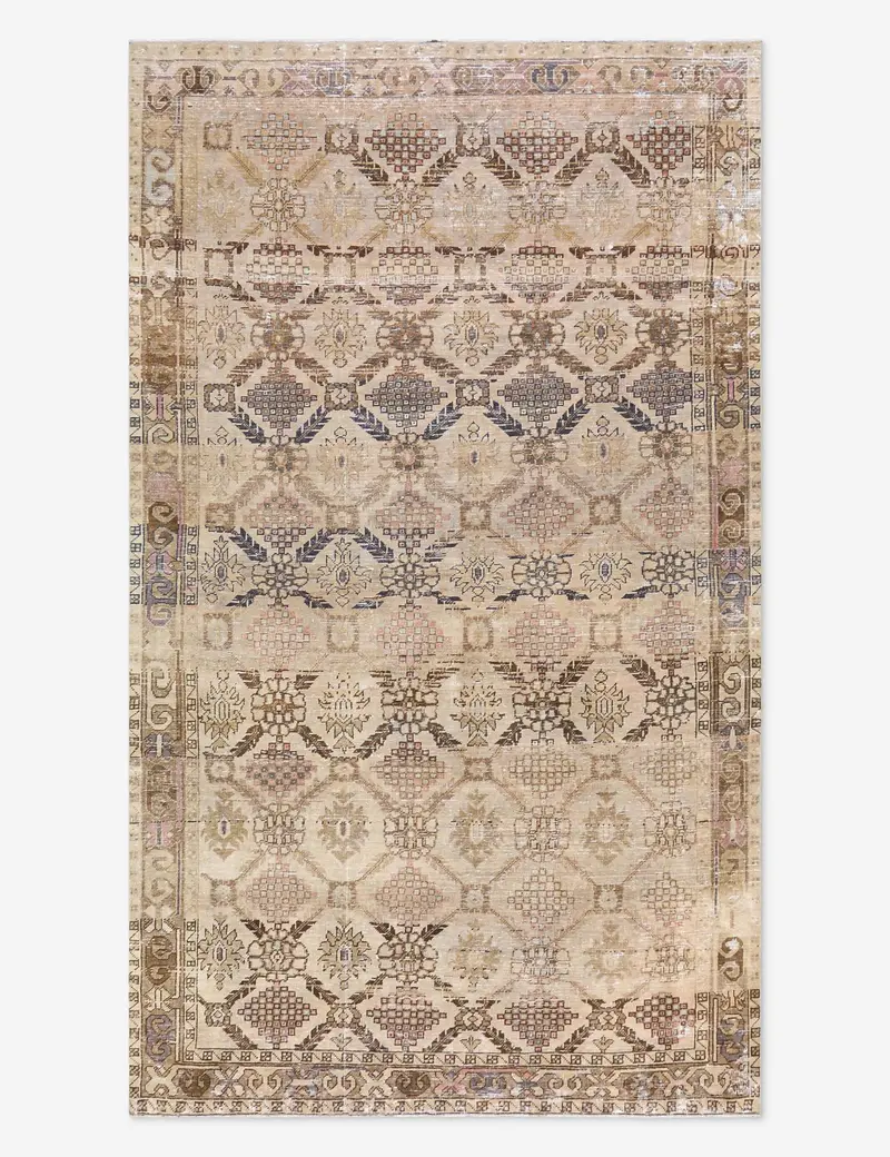 Artisan Turkish Wool Rug, Hand-Knotted & Time-Worn, 5' X 9' – No. 505 1