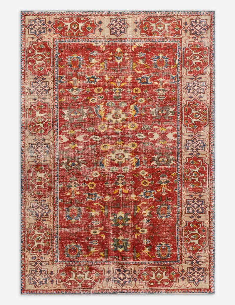 Artisan Turkish Wool Rug – Vintage Hand-Knotted, 4'10" X 7'9", No. 548 1