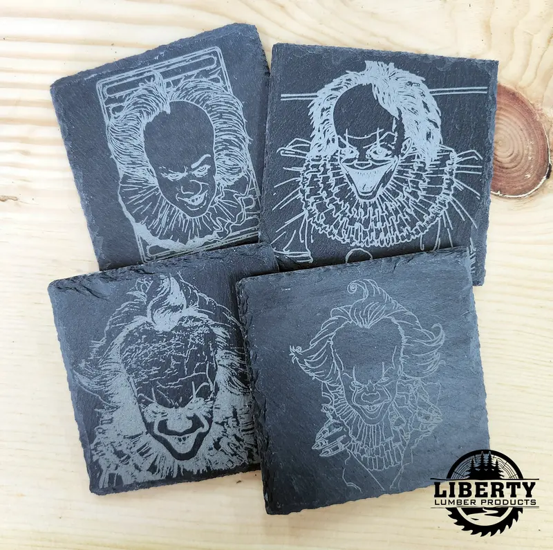 Artistic Dancing Clown Slate Drink Coasters (4 Pcs) 1