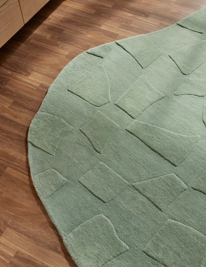 Ascani Hand-Tufted Wool Rug – Organic Seafoam Hue 1