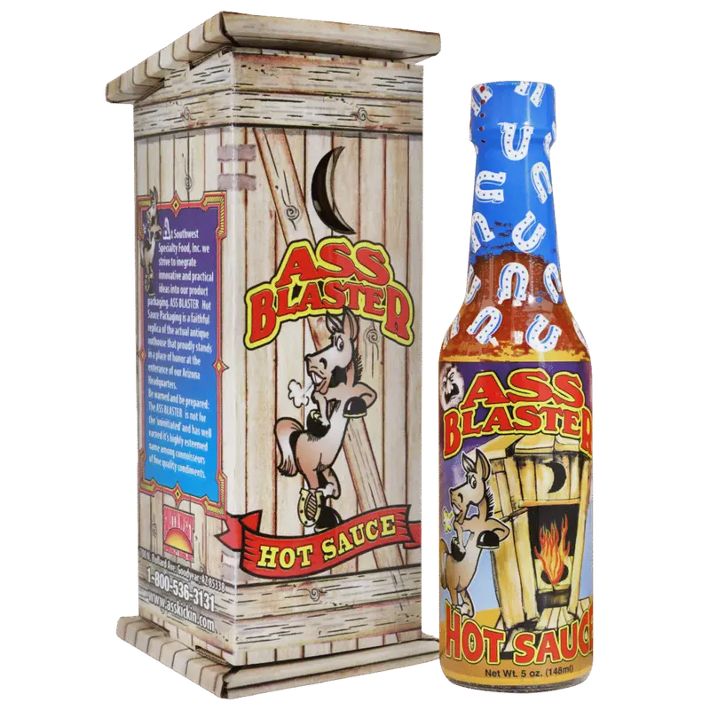 Ass Kickin’ Ass Blaster Hot Sauce With Outhouse Design 1