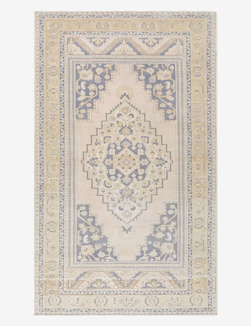 Balanced Turkish Wool Rug, Hand-Knotted Antique Finish, 5'1" X 8'2" – No. 488 1