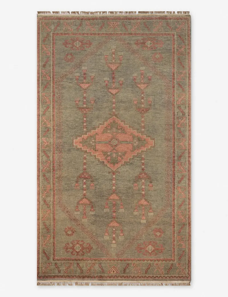 Basel Authentic Hand-Knotted Wool Area Rug 1