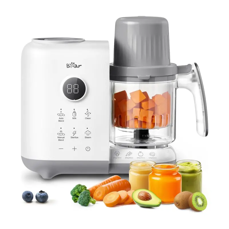 Bear 2025 All-In-One Baby Food Maker – 2-Tier Steamer & Blender With Bottle Warmer, Sterilizer & Self-Cleaning 1