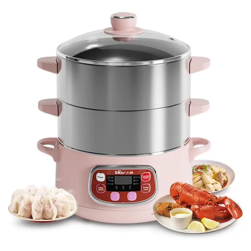 Bear Dzg-A80A2 Digital Stainless Steel Food Steamer – 3-Tier, 8L Capacity, 1200W 1