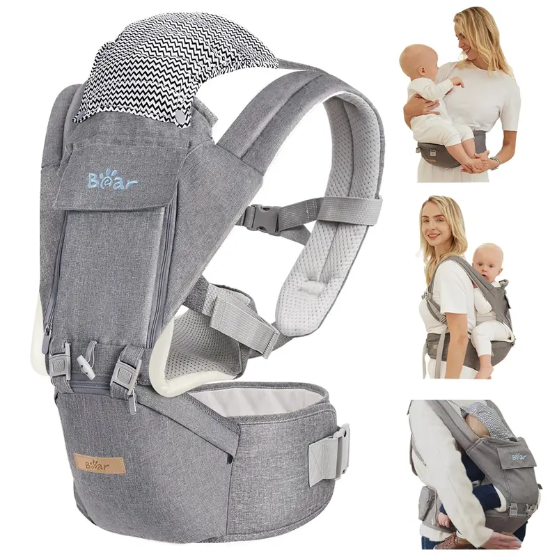 Bear Ergonomic Baby Carrier – 6-In-1 Hip-Seat Design For Newborns To Toddlers 1