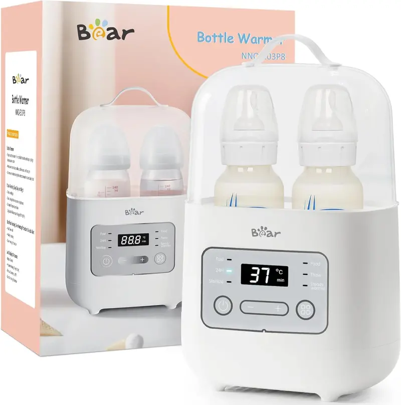 Bear Nnq-E03P8 5-In-1 Baby Bottle Warmer & Sterilizer – Fast Steam, Gentle Heat, One-Touch Operation 1