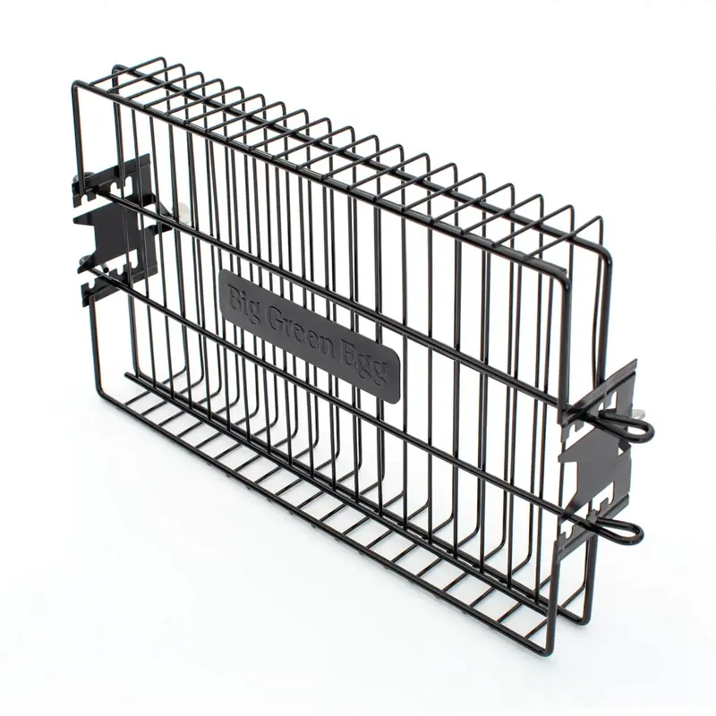 Big Green Egg Flat Rotisserie Basket – For Evenly Cooked Skewered Foods 1