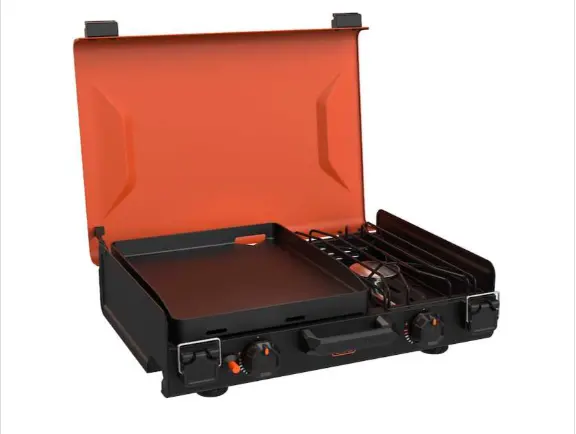 Blackstone 14-Inch Camping Propane Griddle – Portable Flat Top With Side Burner 1
