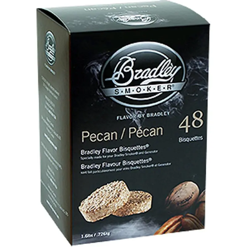 Bradley Pecan Smoking Bisquettes – 48-Pack For Cold & Hot Smokers 1