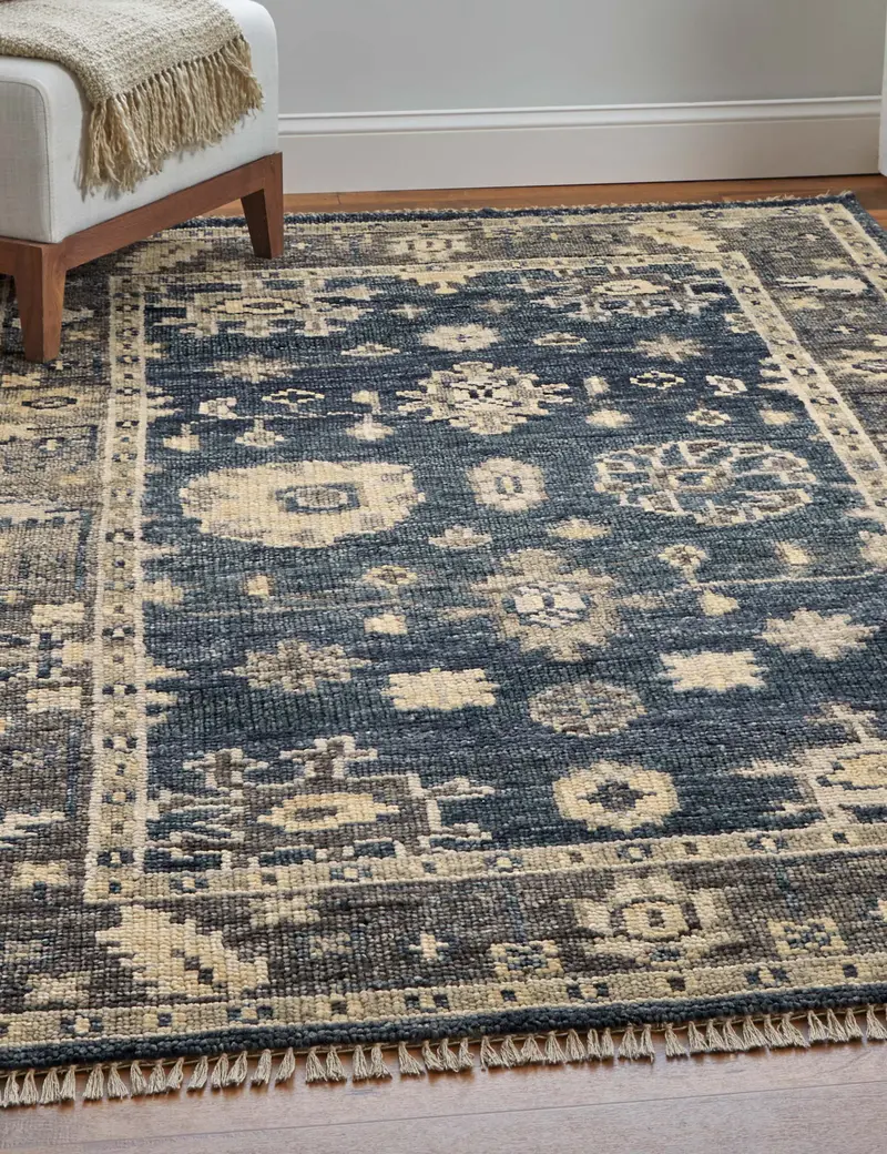 Bridger Textured Wool Area Rug – Hand-Knotted Design 1