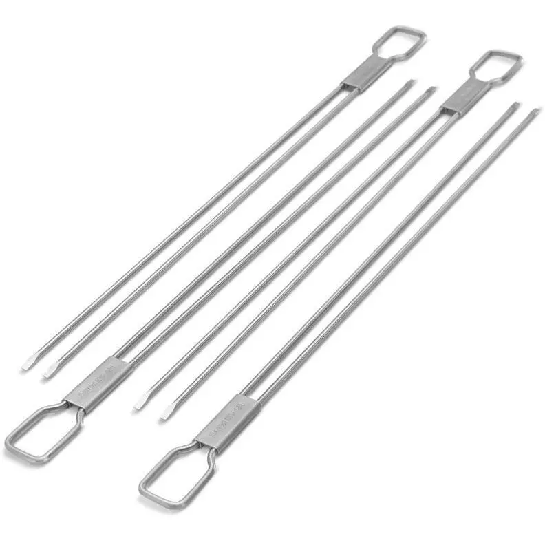 Broil King 4-Piece Dual-Prong Stainless Skewers 1