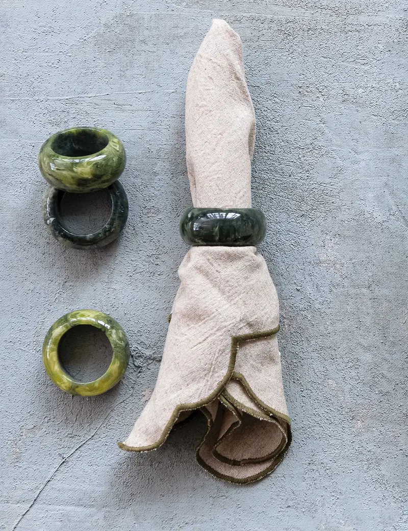Celestine Metallic Napkin Rings (Set Of 4) 1