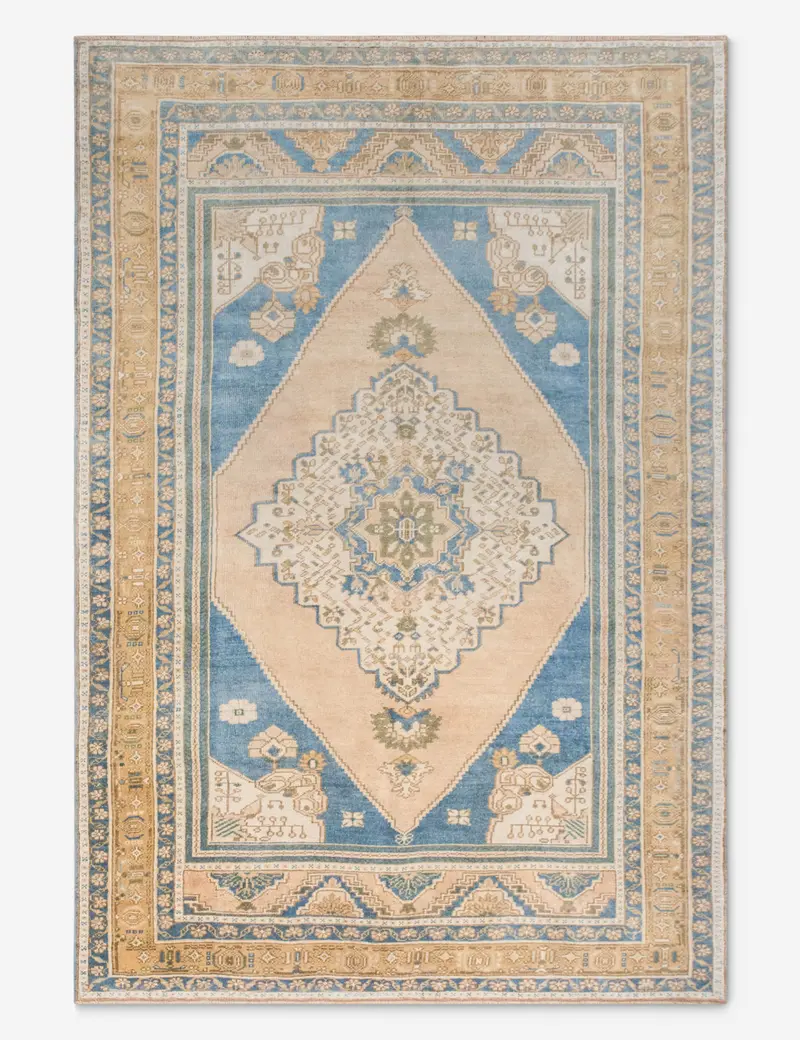 Classic Vintage Turkish Wool Rug – Hand-Knotted, 5'7" X 8'3", No. 536 1