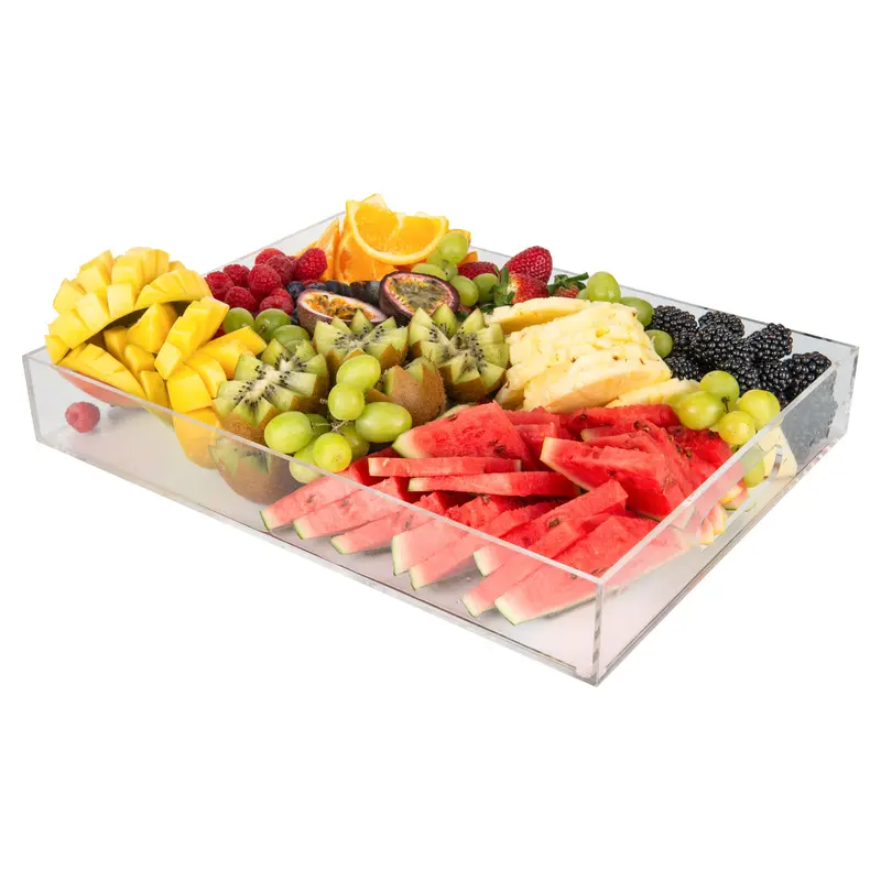 Clear Acrylic Serving Tray With Ergonomic Handle 1