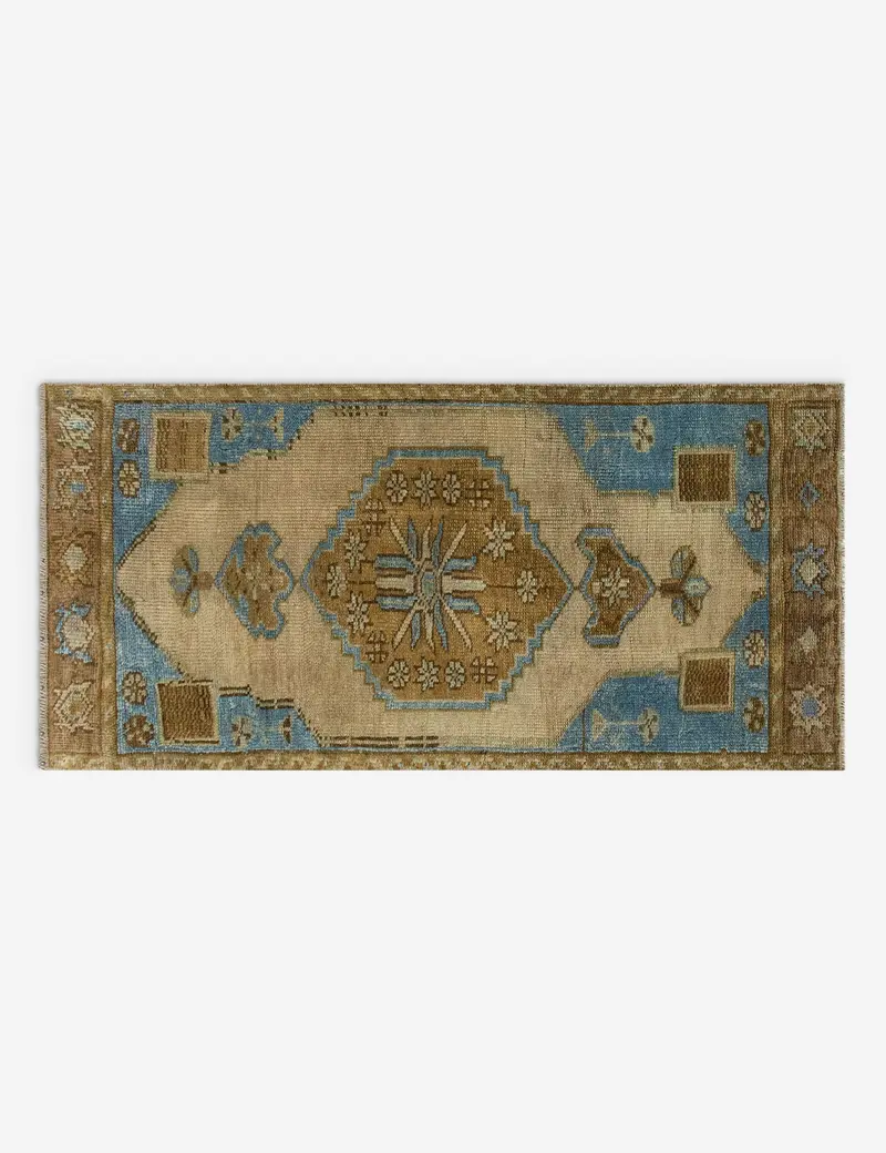 Compact Turkish Wool Mini Rug – Hand-Knotted, 1'4" X 2'9", No. 333 1