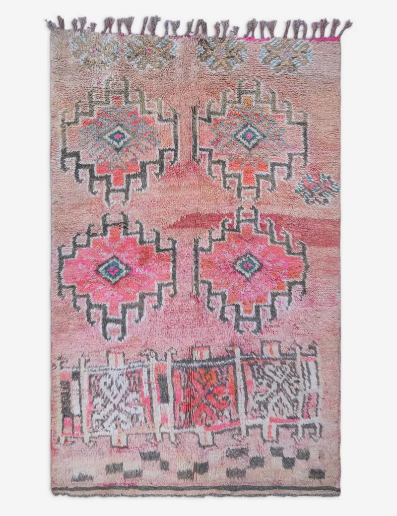 Compact Vintage Moroccan Wool Rug – 5'1" X 7'2" (No. 80) 1