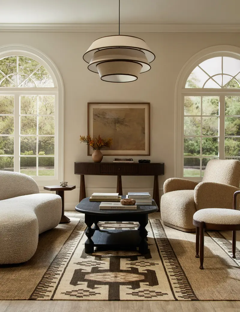 Crouse Natural-Fiber Wool Rug, Flatweave Technique 1
