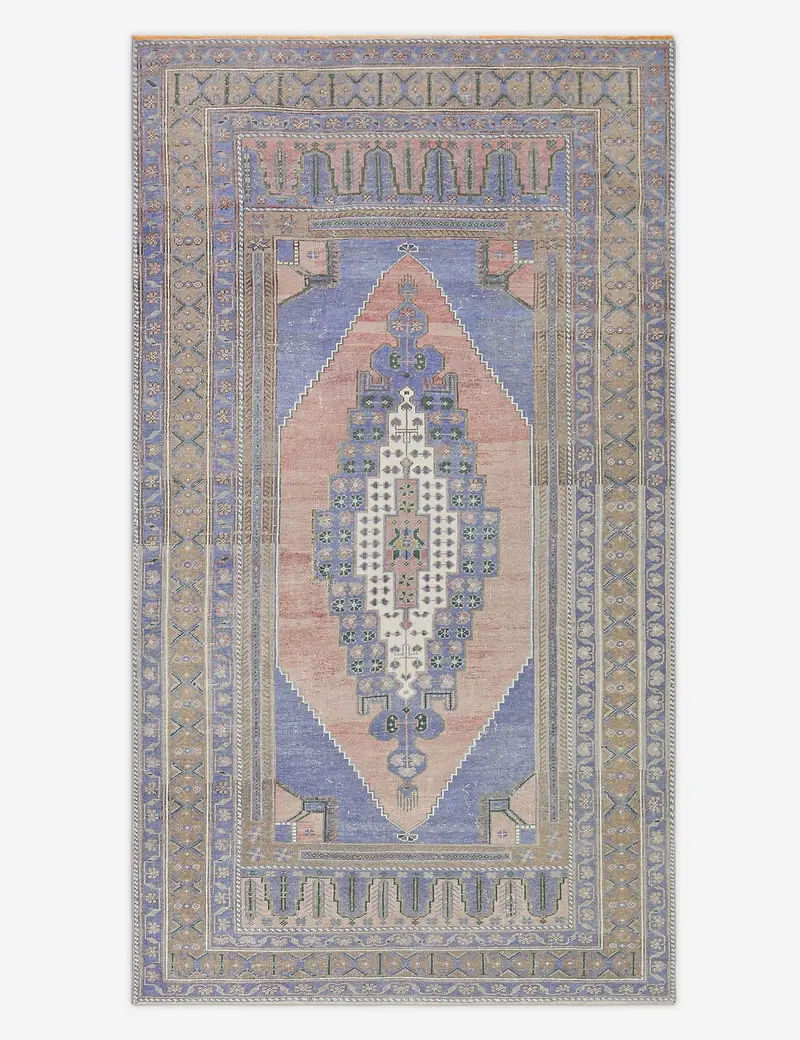 Dynamic Turkish Wool Rug, Hand-Knotted Vintage Energy, 5'2" X 9'3" – No. 480 1