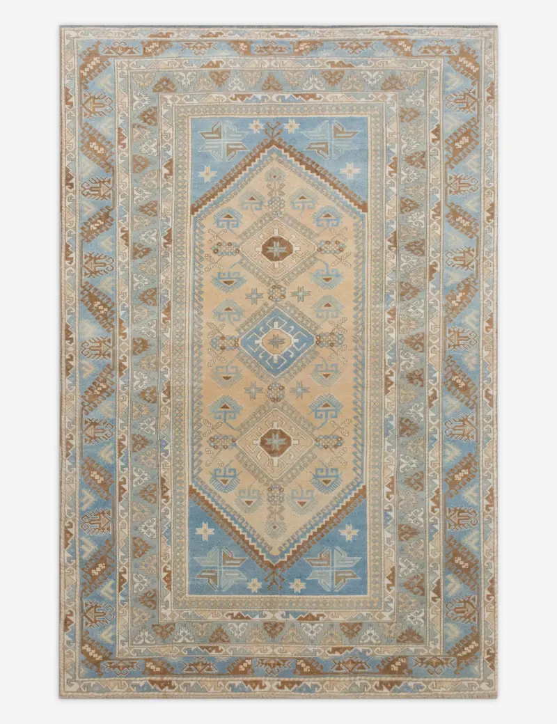 Elegant Turkish Wool Rug, Vintage Hand-Knotted, 6'5" X 9'1", No. 564 1