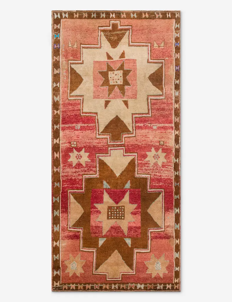 Elegant Turkish Wool Runner – Vintage Hand-Knotted, 5'9" X 12'5", No. 298 1