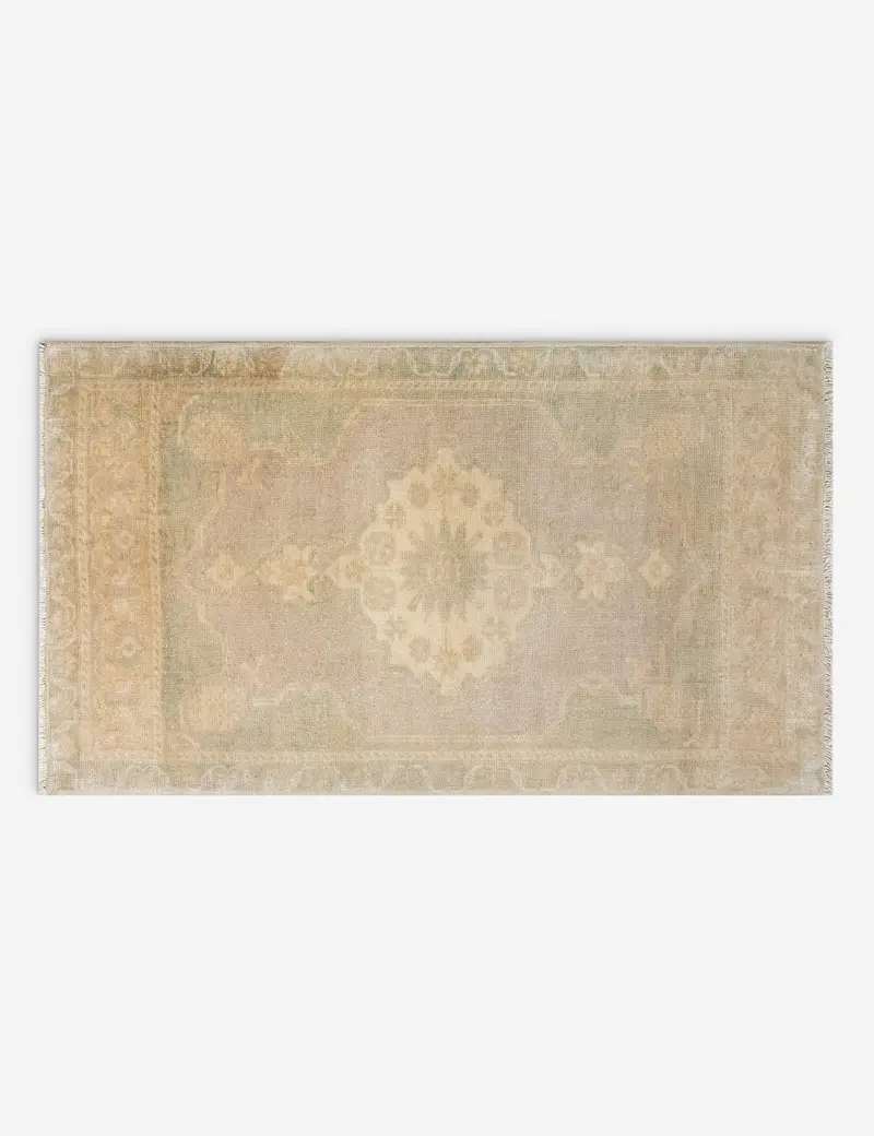 Elongated Turkish Wool Mini Rug – Hand-Knotted, 1'6" X 3'2", No. 340 1
