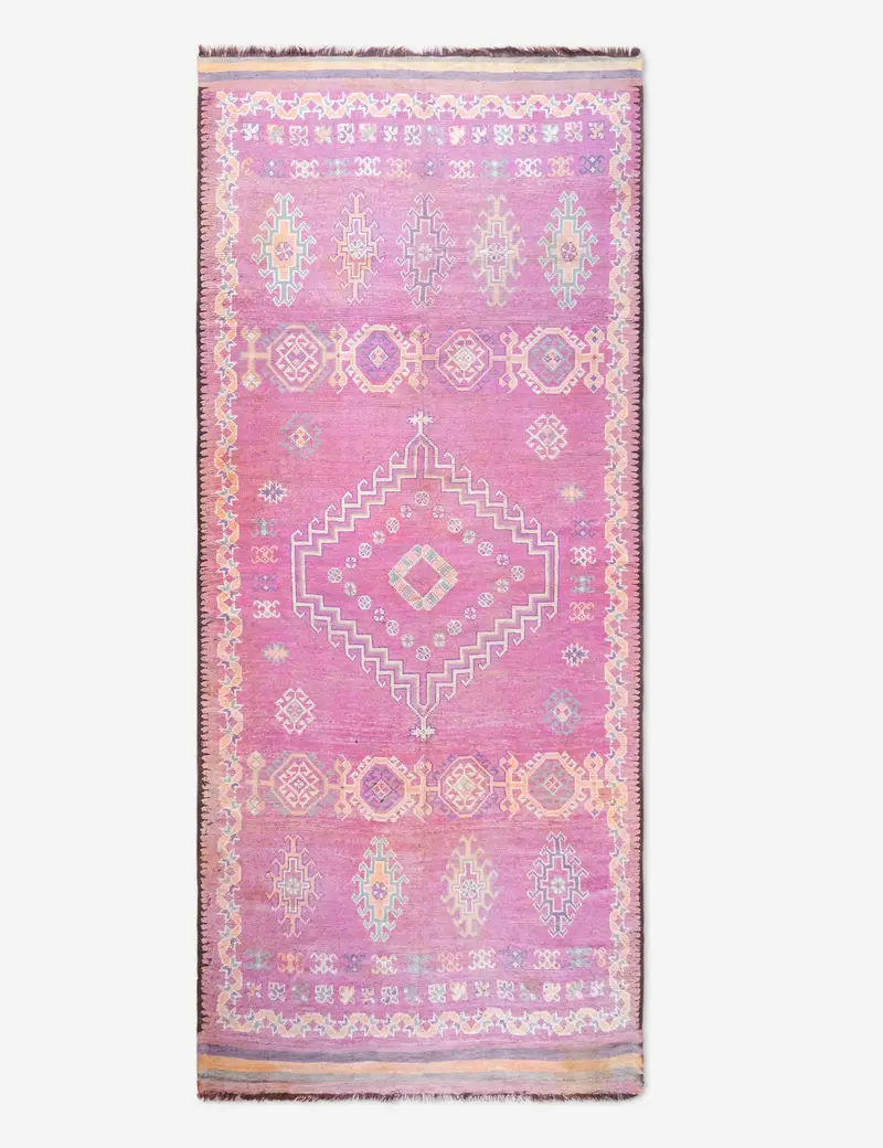 Extra-Long Vintage Moroccan Area Rug – Bold Berber Composition, 6'3" X 14'9" 1