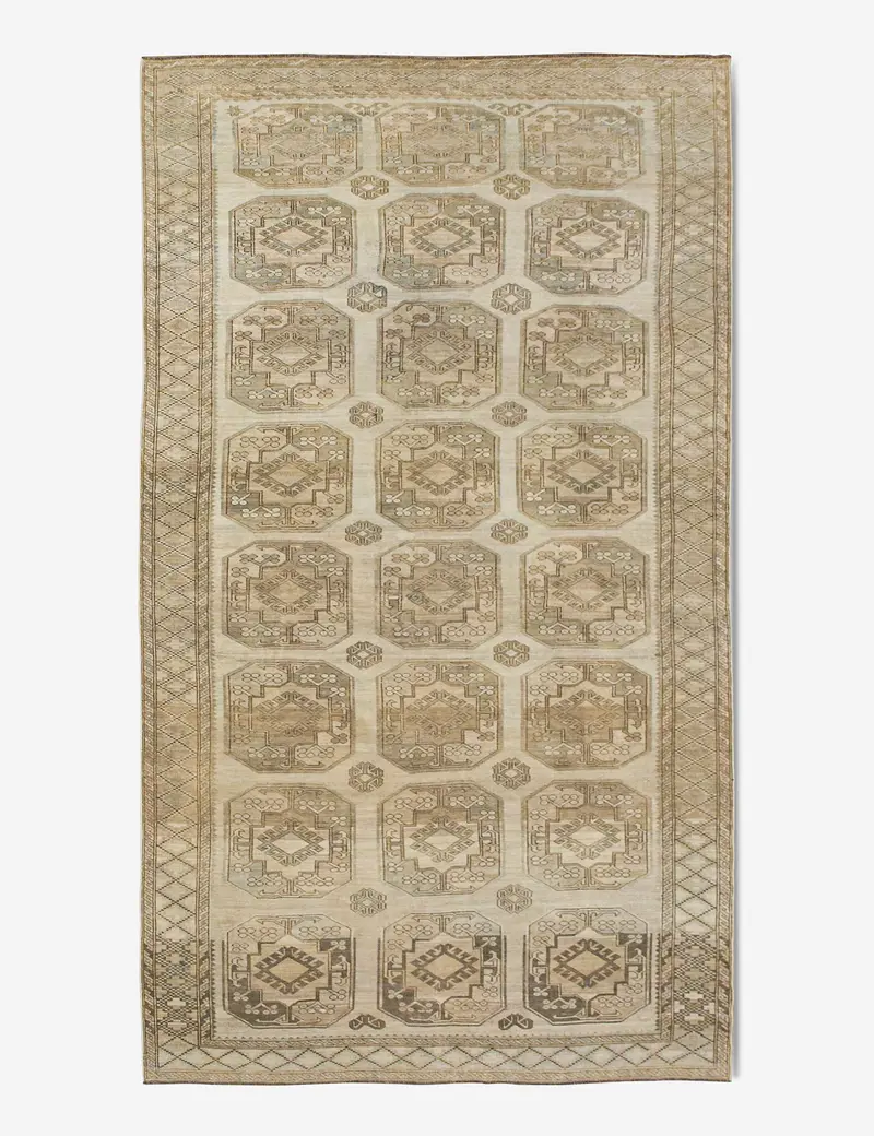 Extra-Long Vintage Turkish Wool Rug, Hand-Knotted, 6'5" X 12'1", Pattern No. 438 1