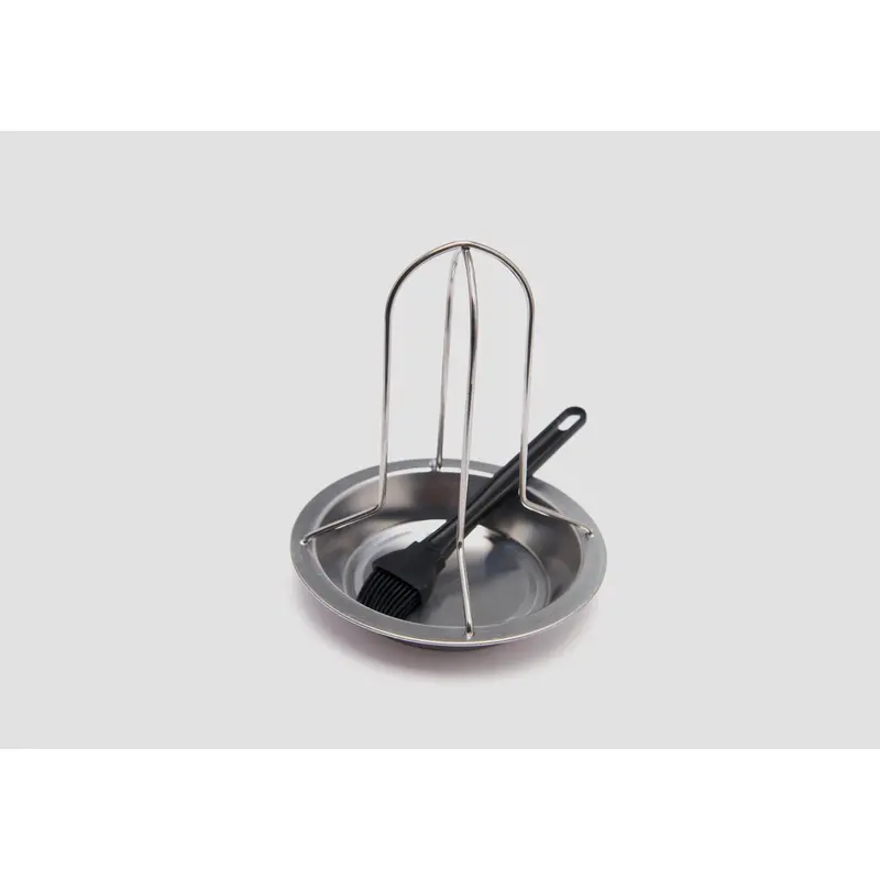 Grill Pro Stainless Steel Chicken Roaster With Integrated Basting Brush 1