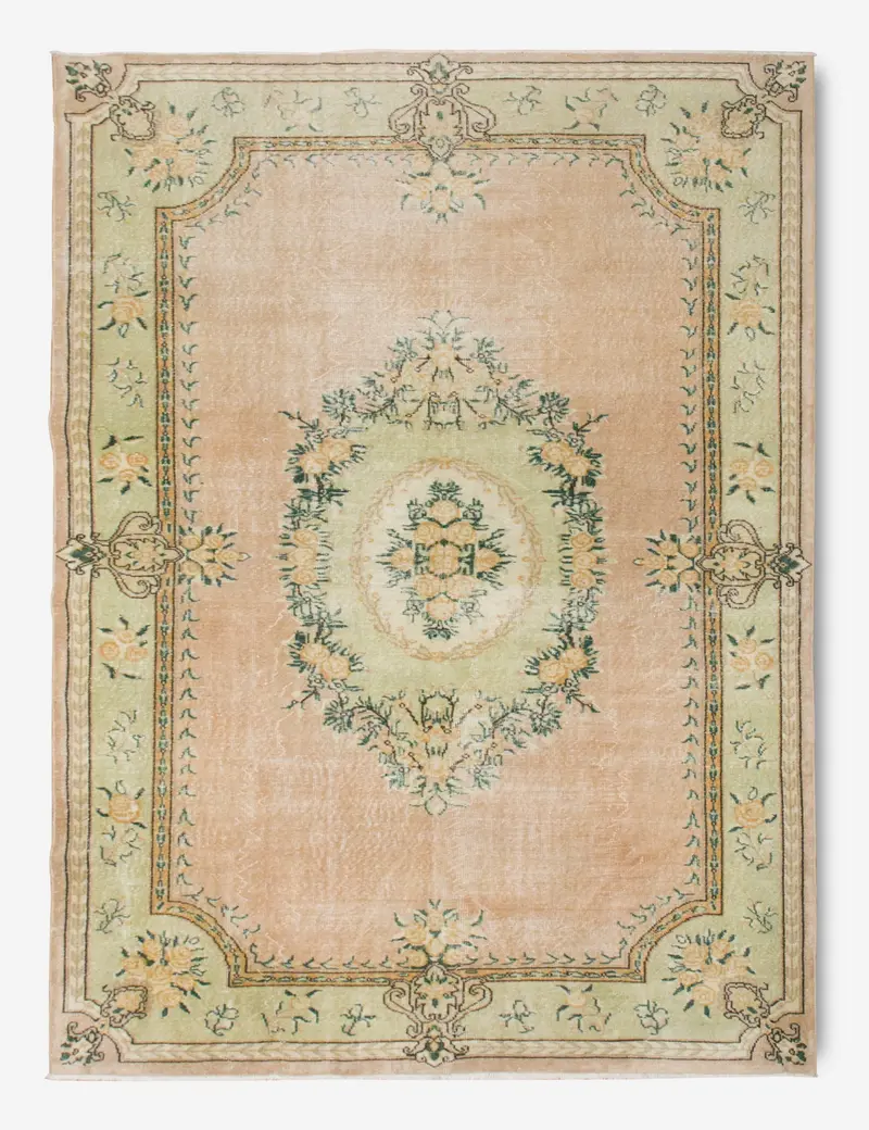 Handcrafted Turkish Wool Rug – Hand-Knotted, 6'8" X 9'11", Rug No. 384 1