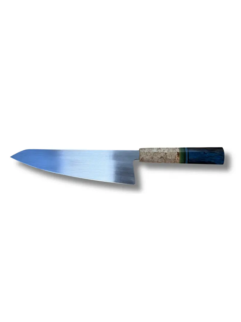 Hathenbruck 8-Inch Bunka Chef Knife – Brown And Blue Handle 1