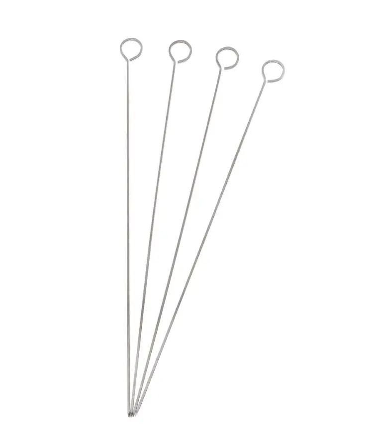 Hic Chrome-Plated Metal Skewers – 12-Inch, Set Of 12 1