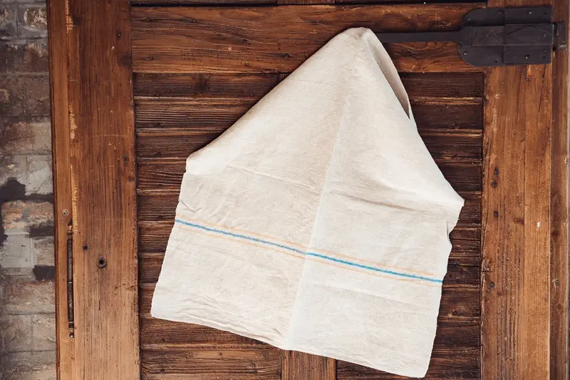 Hungarian Hemp Bath Towel – Antique Handwoven Texture – T160 1