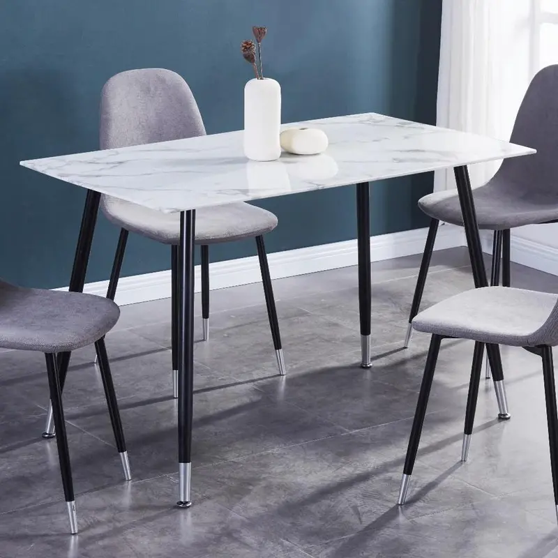 Ifdc Glass Dining Table T1580 – Slim Metal Frame 1