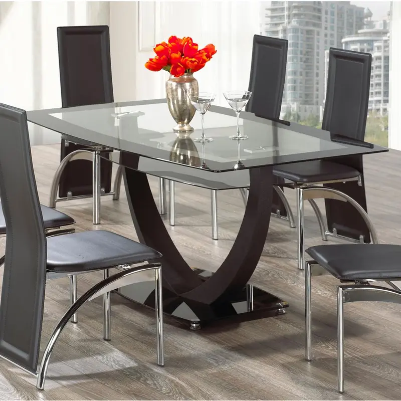 Ifdc Glass-Top Dining Table With Central Pedestal T5067 1