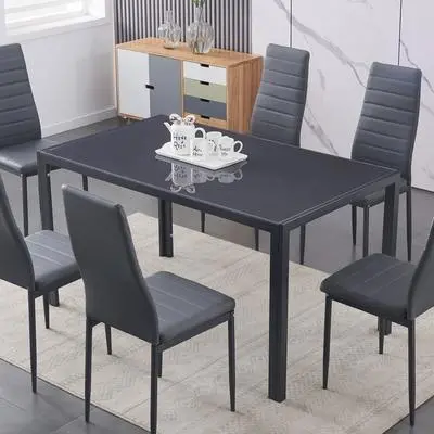 Ifdc Glass-Top Dining Table With Modern Base T-5051 1