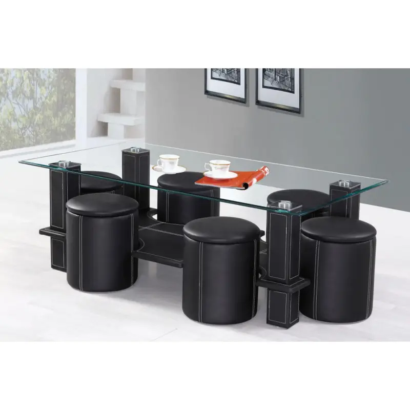 Ifdc If 2056 Contemporary Coffee Table Set – Dual-Table Living Room Arrangement 1