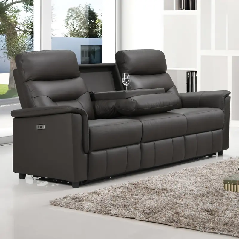 Ifdc If-8140 Motorized Leather-Look Reclining Sofa – Small Size (S) 1
