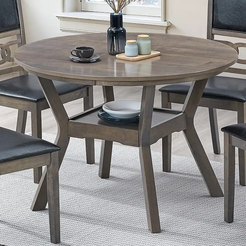 Ifdc Round Dining Table With Central Pedestal Base – T-1079 Modern Design 1