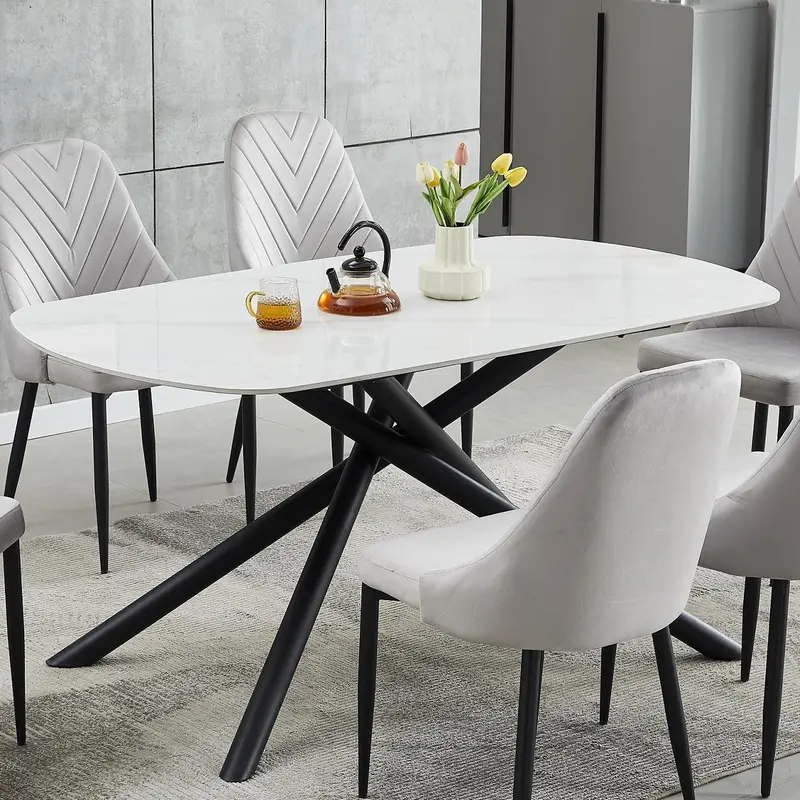 Ifdc Stone-Top Central-Base Dining Table T-1530 1